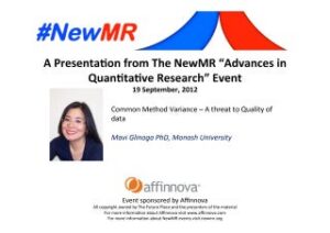 Common Method Variance – A threat to Quality of data