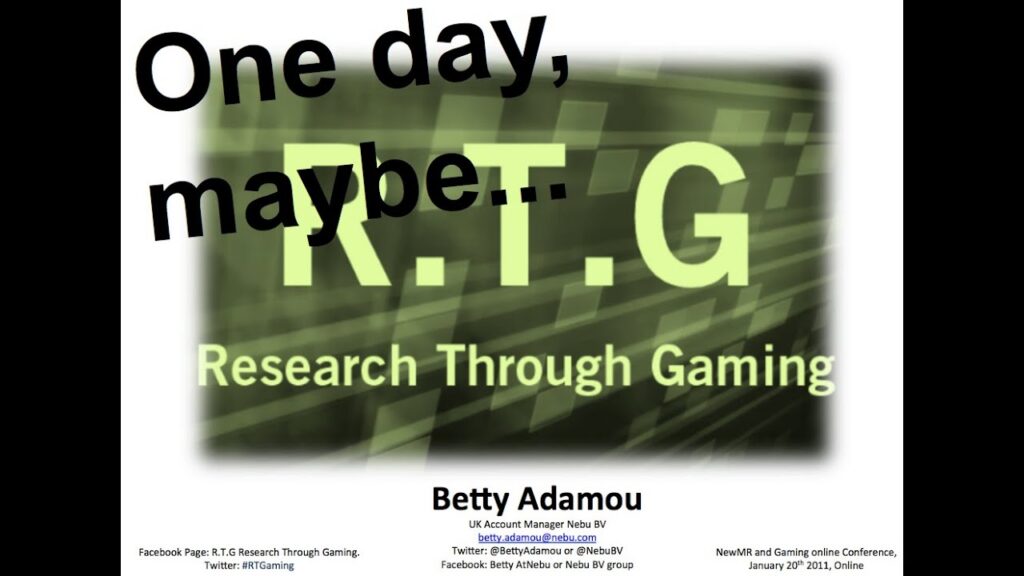 Research Through Gaming…One day, Maybe