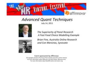 The Superiority of Panel Research – A Fast Food Choice Modelling Example