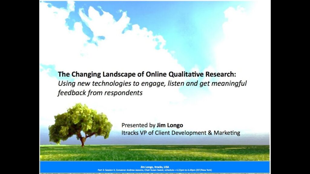 “The Changing Landscape of Online Qualitative Research: Using new technologies to engage, listen and get meaningful feedback from respondents