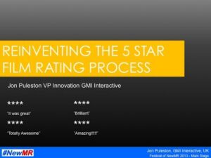 Five star rating for films