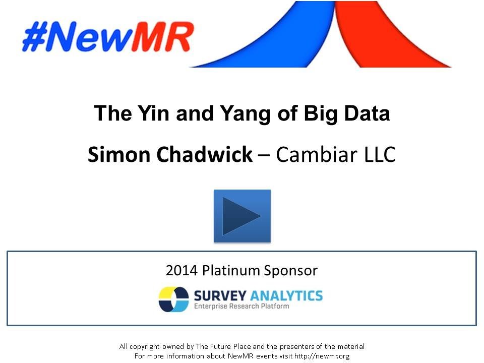 The Yin and Yang of Big Data