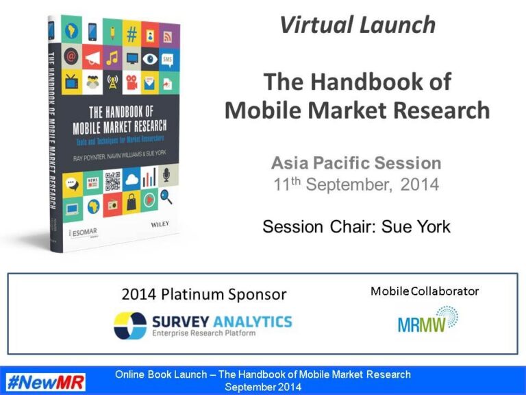 Handbook of Mobile Market Research – Session 1 – APAC