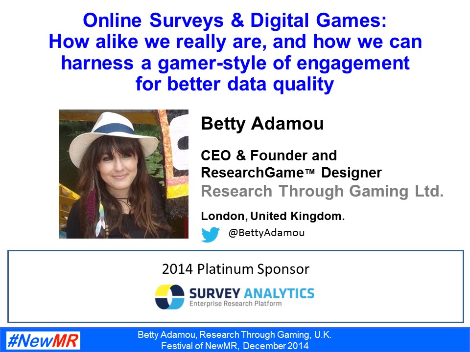 Online Surveys & Digital Games: How alike we really are, and how we can harness a gamer-style of engagement  for better data quality