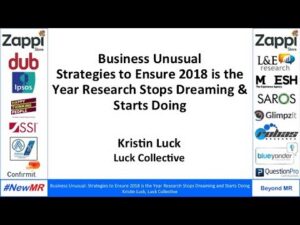 Business Unusual: Strategies to Ensure 2018 is the Year Research Stops Dreaming and Starts Doing