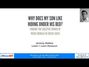 Why does my son like hiding under his bed? Finding the creative power of weak signals in social data.
