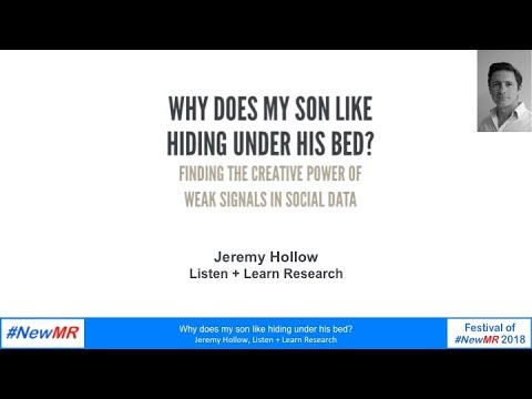 Why does my son like hiding under his bed? Finding the creative power of weak signals in social data.