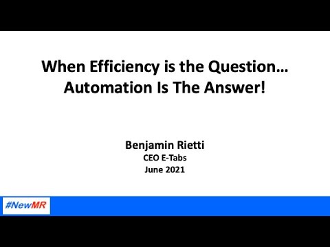 When efficiency is the question, automation is the answer!