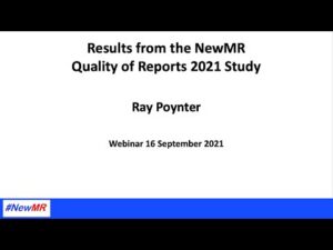 Results from the NewMR Quality of Reports 2021 Study