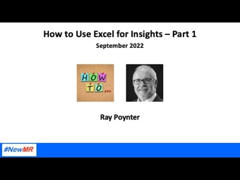 How to use Excel for Insights- Part 1