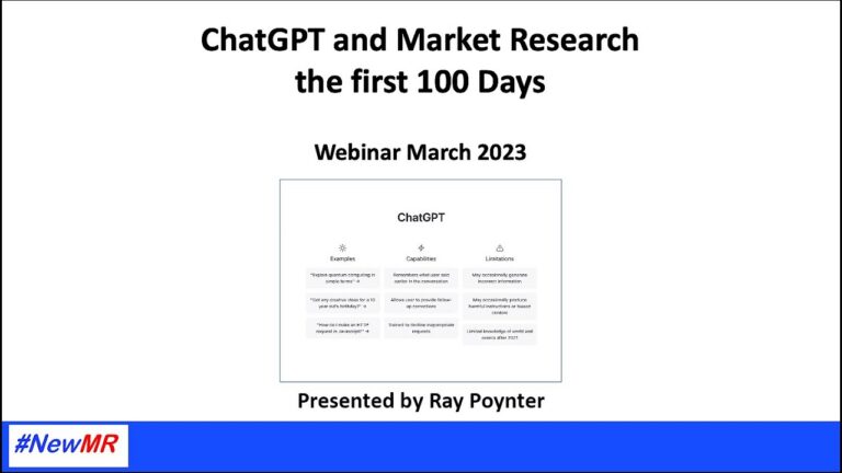 ChatGPT and Market Research – the first 100 days!