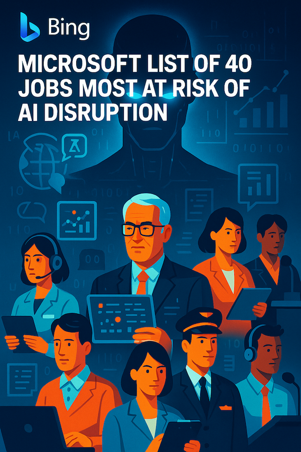 Microsoft List the 40 Jobs Most at Risk of AI Disruption